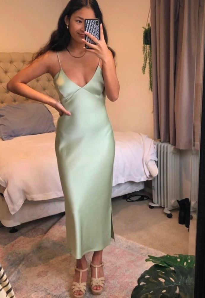 Liam Weirder Slip Dress Celery Green Sz 10 - Dress Rental NZ