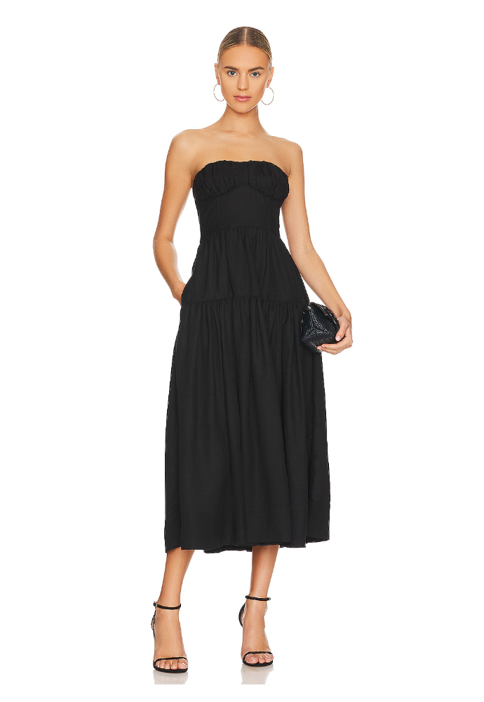 Shona Joy Morgan Midi Dress Black - Dress Rental NZ