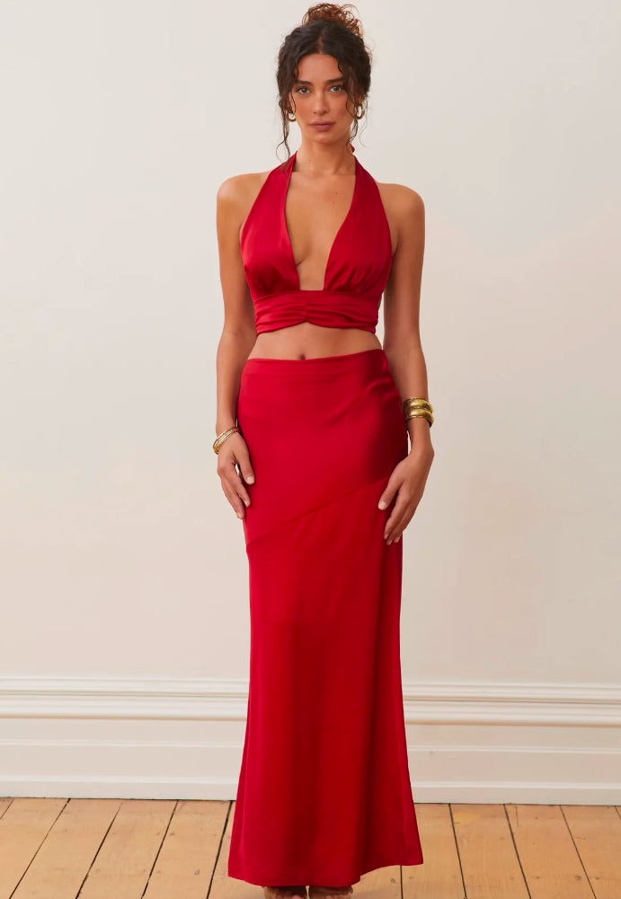 Arcina Ori Rosalina Set Sz 8 Red - Dress Rental NZ