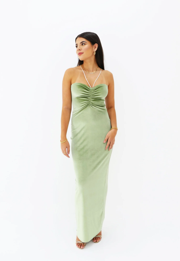 HNTR the label Lulu Gown Green - Dress Rental NZ