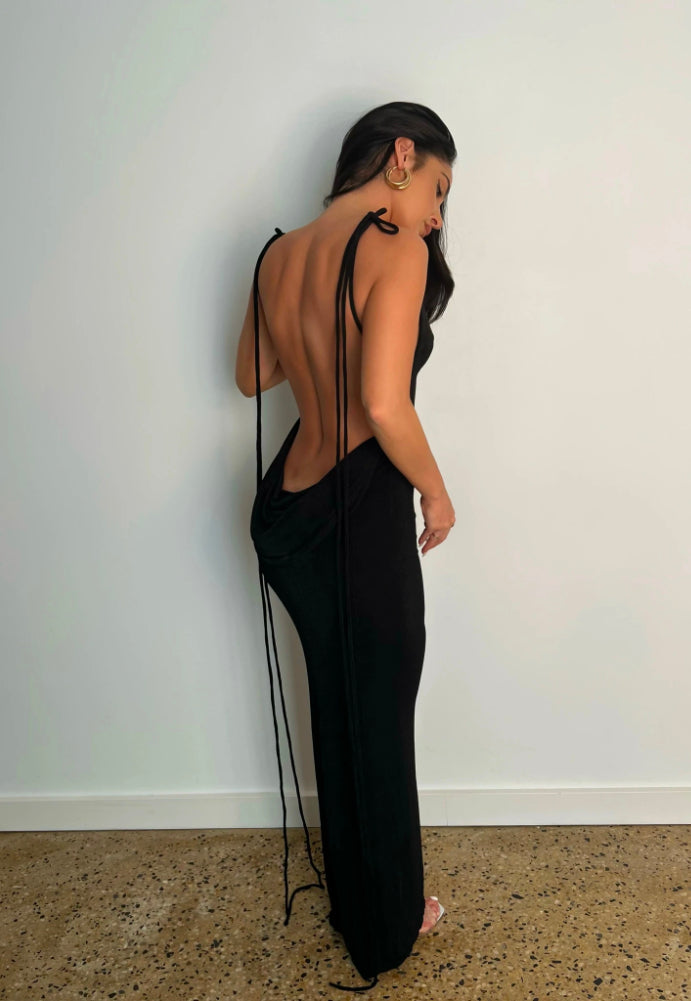 Melani the label Black dress sz 8 - Dress Rental NZ