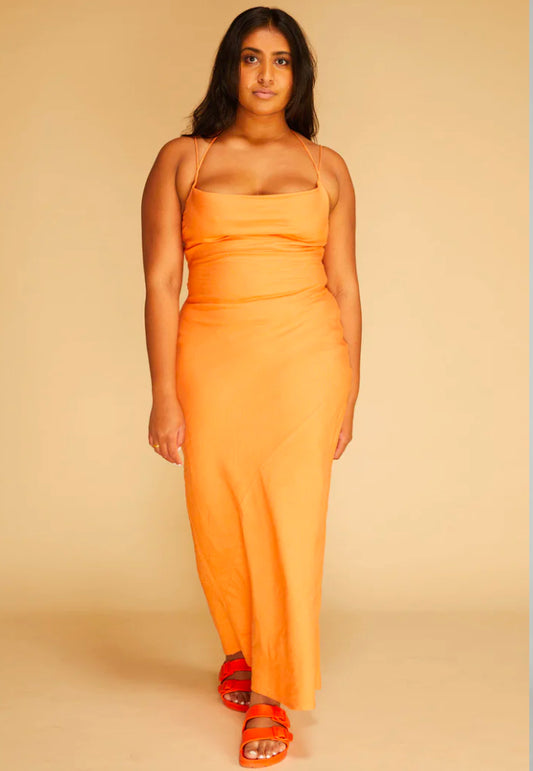 Ruby Jordan Slip Dress Orange Sz 14 - Dress Rental NZ
